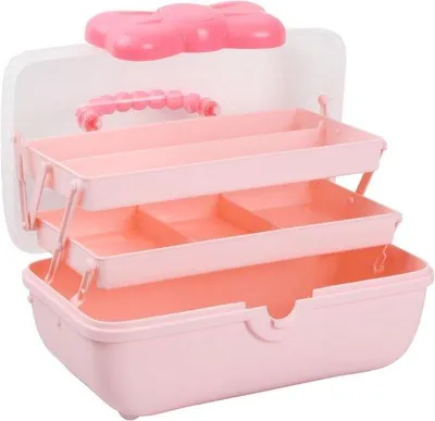 Produktbild von Kinderhaaraccessoires-Organizer, 3-teilig, Plastik, Mädchen-Schmuckkästchen, Bastelkiste