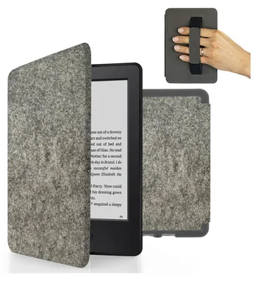 Produktbild von Filz Hülle Kindle Paperwhite 7. Gen EY21 DP75SDI 6" Flip Case Hellgrau