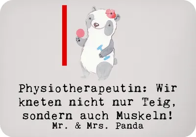 Produktbild von Mr. & Mrs. Panda Magnet Physiotherapeutin Humor - Grau Pastell - Geschenk, physiotherapeutische Arbeit, Dekomagnet, Teig kneten, Massage, Souvenir Magnet, Motivmagnete