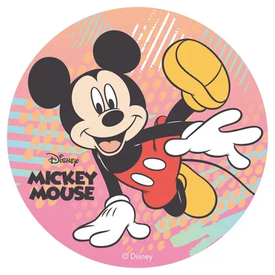 Zdjęcie produktu dla Jadalna dekoracja na tort Disney Mickey Mouse Cake Topper, średnica koła: 20 cm, motyw: Mickey Mouse No. 1