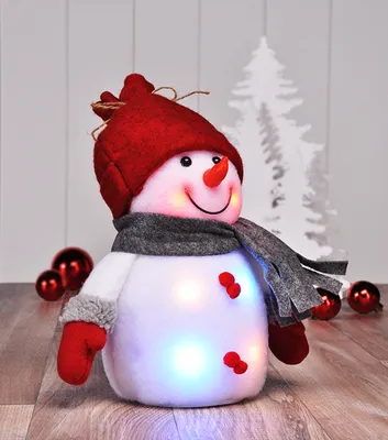 Produktbild von LED Schneemann Figur Deko Weihnachten bunt beleuchtet