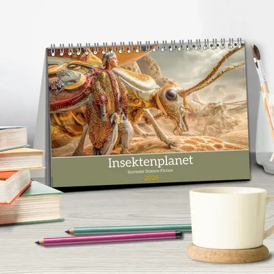 Produktbild von Insektenplanet - Surrealer Science-Fiction (Tischkalender 2026 DIN A5 quer), CALVENDO Monatskalender