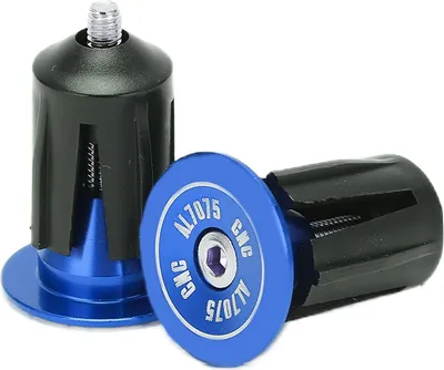 Immagine prodotto di 2 tappi manubrio in lega di alluminio plastica intercambiabili pratici accessori per biciclettablu