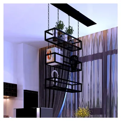 Produktbild von Hängendes Weinregal und schwebendes Metall-Wandregal für Pflanzen, stilvolle Einrichtung für Küche, Esszimmer, Bar und Restaurant (80 x 25 x 15 cm) – platzsparende Lösung