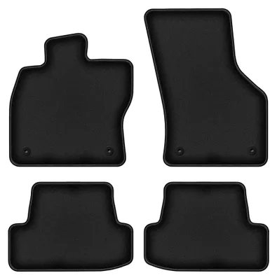 Produktbild von Velours-Fußmatten für Seat Leon III 2012-2020 (Schrägheck/Kombi/Variant) – 4-tlg, Schwarz, passgenau – Wielganizator DURBAN