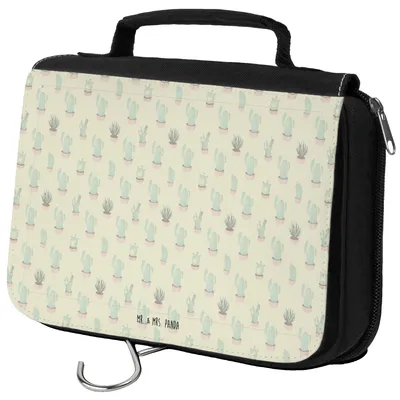 Produktbild von Mr. & Mrs. Panda beautycase Alpaka Blume - Kaktus Grün - Geschenk, Lama, Waschbeutel, Spruch, Necessaire, badtasche, kosmetiktäschchen, Kosmetiktasche, Lamas