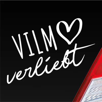 Produktbild von Auto Aufkleber Vilm verliebt Herz Insel Ostsee Liebe Car 19x10 cm Weiss Matt Sticker Heckscheibenaufkleber