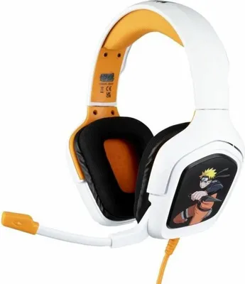 Image de Konix Universal Gaming Headset avec microphone flexible, Compatible avec PS4, PS5, Xbox One, PC, Tablet, Smartphone, Blanc/Orange, Noir, Unique