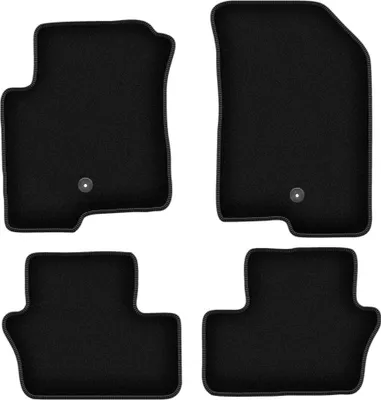 Zdjęcie produktu dla Dywaniki welurowe do Dodge Caliber hatchback (2006-2011) - czarne dywaniki samochodowe BASIC komplet (4 szt.)