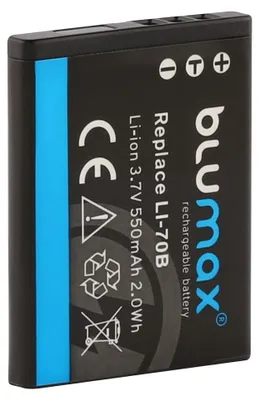 Produktbild von 2x Blumax Akku | für Olympus Li-70B Digitalkamera | Kapazität 550mAh  |Spannung 3,6Volt | Video- und  Kamerazubehör