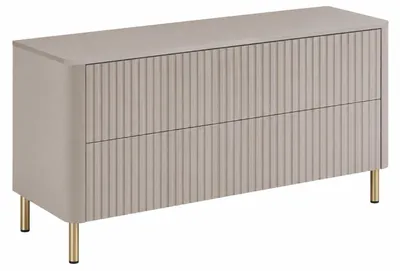 Produktbild von Badezimmerschrank 120, Kaschmir, Platte Kaschmir, Beine gold, 120,8 x 44,2 x 65 cm
