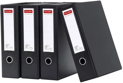 Imagen del producto de Soporte para documentos A4 de plástico, color , 88 mm de altura, paquete de 4 unidades, ideal para mobiliario de oficina, material escolar o archivo.