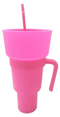 Produktbild von 2-in-1 Snack- und Trinkbecher mit Deckel und Trinkhalm