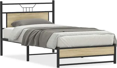 Image de vidaXL Cadre de lit sans matelas Chêne Sonoma 100x190 cm Bois composite