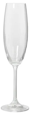 6 Champagnergläser aus böhmischem Glas, 230 ml, transparent