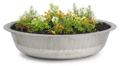 Produktbild von Zinkwanne Zink-Schale als runde Pflanzschale Deko-Schale 53 x 13 cm