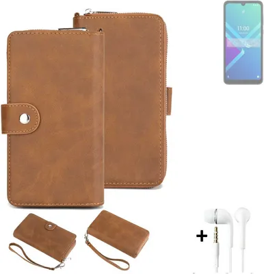 Produktbild von K-S-Trade 2in1 Handyhülle kompatibel mit Wiko Y82 + Kopfhörer Schutzhülle & Portemonnee Schutzhülle Tasche Handytasche Case Etui Geldbörse Wallet