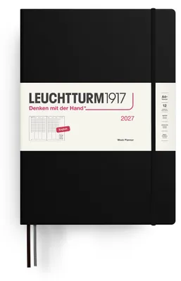 Immagine prodotto di LEUCHTTURM1917, pianificatore settimanale 2027, formato A4+, (modello "Master") - Lingua: inglese, Colore: nero, Dimensioni: 315 x 225 mm