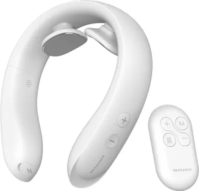 Produktbild von AIORBER Nackenmassagegerät EMS mit Wärme 6 Modi 16 Intensitäten kabellos USB Schulter und Nackenmassagegerät mit Fernbedienung Weiß