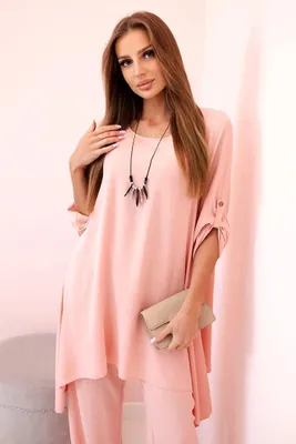 Immagine prodotto di Set camicetta + pantaloni con ciondolo, rosa cipria scuro