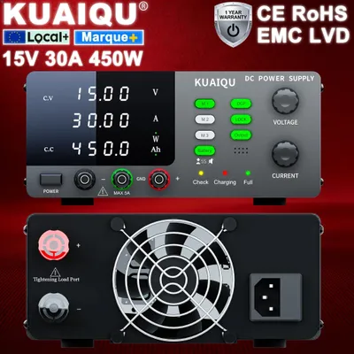 Image de Alimentation de laboratoire DC réglable - R-SPS1530C - 15V 30A - Alimentation de table - Pour la charge de batteries - Tension de sortie stabilisée