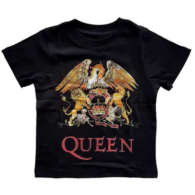 Produktbild von Queen - Classic Crest Kids 12 Monate T-Shirt - Schwarz