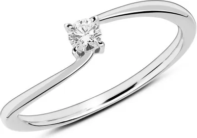 Produktbild von Solitärring 14K Weißgold Diamant (Größe: 54mm)