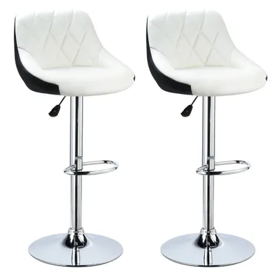 Produktbild von WYCTIN Barhocker mit Lehne 2*Barstuhl Tresenhocker Drehhocker Küchenhocker Weiß schwarz