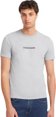 Produktbild von Guess Jeans Gj Cn Slim Logo Embro Kurzarm-t-shirt Grau M Herren Grau M