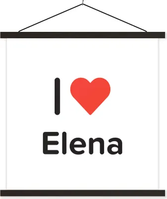 Produktbild von MuchoWow® Textilposter Ich liebe - Elena - Mädchen 90x90 cm mit schwarzem Rahmen - Magnetisches