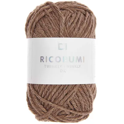 Produktbild von Rico Design Ricorumi Twinkly Twinkly, Handwerk, Braun, Baumwolle/Polyester, 52 m, 99% Baumwolle, 1% Polyester, 25 g