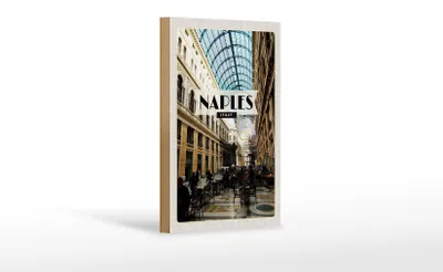 Produktbild von Holzschild Reise 12x18 cm Naples Italy Neapel Galleria Geschenk