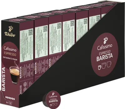 Produktbild von Tchibo Cafissimo Vorratsbox Espresso Barista Kaffeekapseln, 80 Stück (8x10 Kapseln), nachhaltig & fair gehandelt