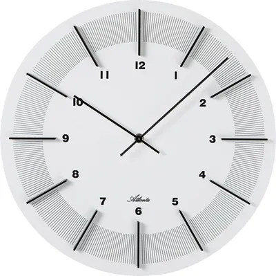 Produktbild von Atlanta 4471/0 Wanduhr Holz weiß rund