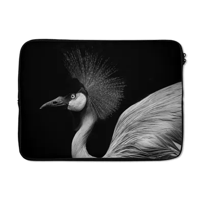 Produktbild von MuchoWow® Laptop Hülle 14 ZollKranich - Schwarz - Weiß - Vogel - Tiere Laptoptasche - Laptoptasche - Stoßsicher - Schutzhaube