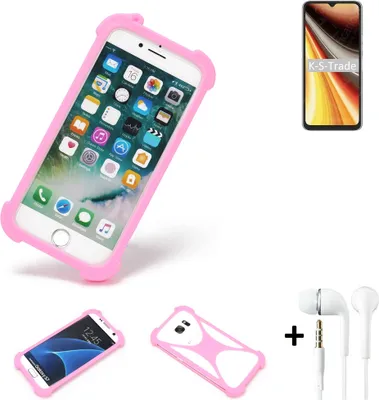 Produktbild von K-S-Trade Bumper + Kopfhörer kompatibel mit UMIDIGI Power 7 Max Handy Hülle Schutzhülle Silikon Schutz Hülle Cover Case Silikoncase Silikonbumper
