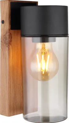 Produktbild von Globo Lighting Außenleuchte Edelstahl holzoptik dunkel, 1x E27