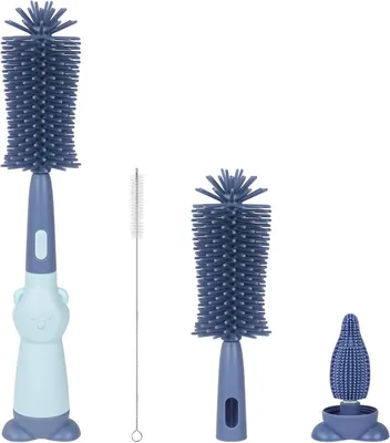 Productafbeelding van Vicloon Babyflessenborstel - 3-in-1 siliconen fles en speenreinigingsborstel - Stroreiniger - Flessenreinigingsborstel voor reiniging - Babyflessen