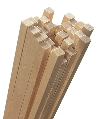Imagen del producto de Gran juego de 1000 palitos de madera (cuadrados, 8x8 mm, 70 cm de longitud, madera de abedul)