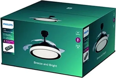 Produktbild von Stropný ventilátor s lampou Philips Atlas Black 35 W 28 W 4500 Lm (2700 K)