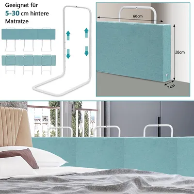 Produktbild von Jopassy Bettgitter Bettschutzgitter für Kinder Rausfallschutz Bett 5-Loch Höhenverstellbar Kinderbettgitter Sicherheitsschutz für Kleinkinder Babys und Kinder 60cm Grün