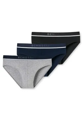 Produktbild von Schiesser 3er Pack - 95/5 - Organic Baumwolle Rio Slip / Unterhose Sportlicher Logo-Webgummibund, Bequeme Beinausschnitte und ohne störende Nähte, Elastische Single-Jersey-Qualität