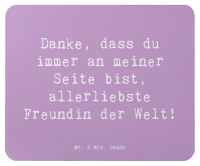 Produktbild von Mr. & Mrs. Panda Mouse Pad Spruch Beste Freundin - Lavendeltraum - Geschenk, pc mousepad, Freude, Dankbarkeit, Aufmerksamkeit, Mauspad, Bedanken, wichtiger Mensch, Liebe