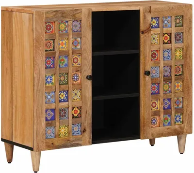 Zdjęcie produktu dla Bufet z półką Naturalny 90 x 33 x 75 cm Drewno z mango