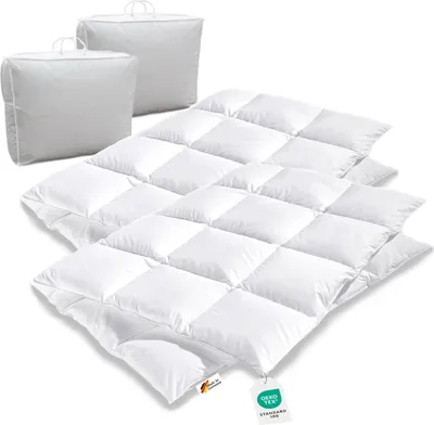Produktbild von 2 x warme 100% sibirische Winter Daunen Bettdecke Decke 135x200 1100g