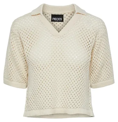 Zdjęcie produktu dla PIECES Damska koszulka polo z dzianiny, model Pclaya 2/4, kolor: White Smoke, rozmiar: L (EU)