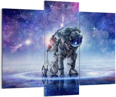 Produktbild von Bild auf Leinwand - Leinwandbild - Kosmonaut Weltraum - 130x100cm - Wand Bild - Wanddeko - Leinwanddruck - Bilder - Kunstdruck - Wanddekoration - Leinwand bilder - Wandkunst - CB130x100-3985