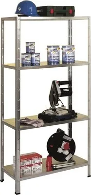Obrázok produktu pre SCHULTE Regalwelt bezskrutkové regály 180x60x40 cm (VxŠxH), 4 police PowerMAX, nosnosť 60 kg na policu, pozinkované