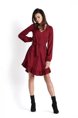 Produktbild von Ivon Burgunderfarbenes Kleid im Boho-Stil von Masha 38