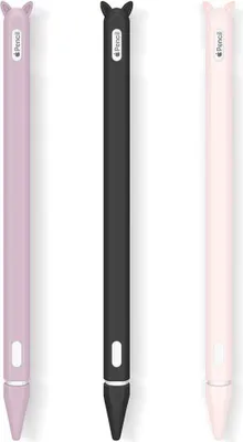 Produktbild von 3 Pack Silikon Hülle Kompatibel mit Apple Pencil 2. Generation Abdeckung Schutzhülle Holder Halter Zubehör, Ultra Dünn Pen Stift Grip Griff Hülse und Pen Spitze Case Cover (Rosa+Violett+Schwarz)